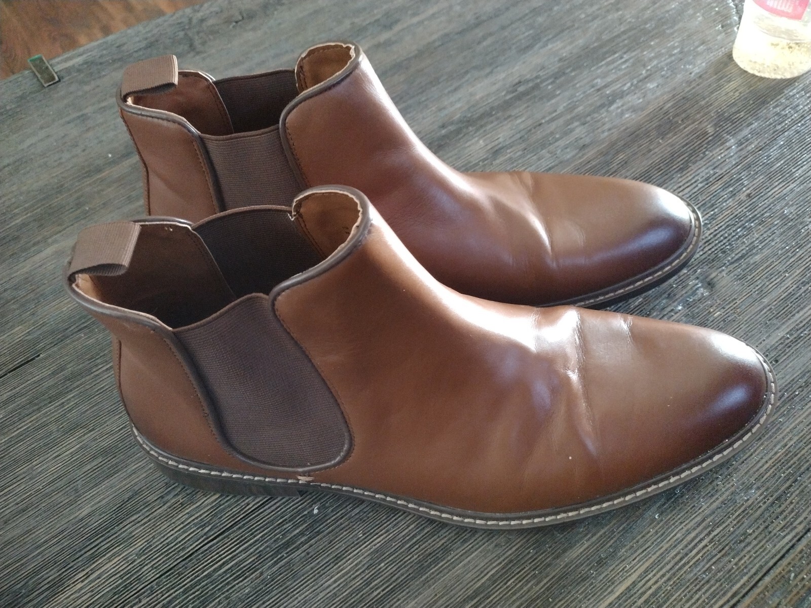 Nordstrom Mens Brown Leather Chelsea Boots Size 11 M Ankle-image