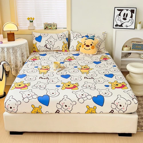 Winnie the Pooh Kids Bed Decor Fitted Sheet Bedding Set Single/Double/King Size