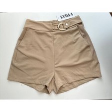 NWT Summer Shorts Flowy Womens Size Medium Khaki Stretch Elastic Waist