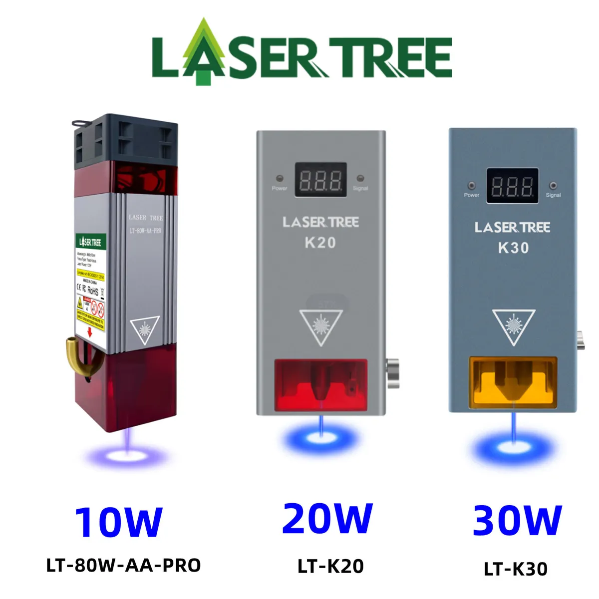 5.5W 10W 20W 30W 40W Laser Module 450nm Engraving Laser Head Fixed Focal  Length High Precision Engraving for CNC Laser Engraver