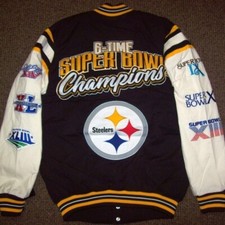 Steelers Jacket Pittsburgh 6 Time SUPER BOWL CHAMPIONSHIP Cotton  Medium