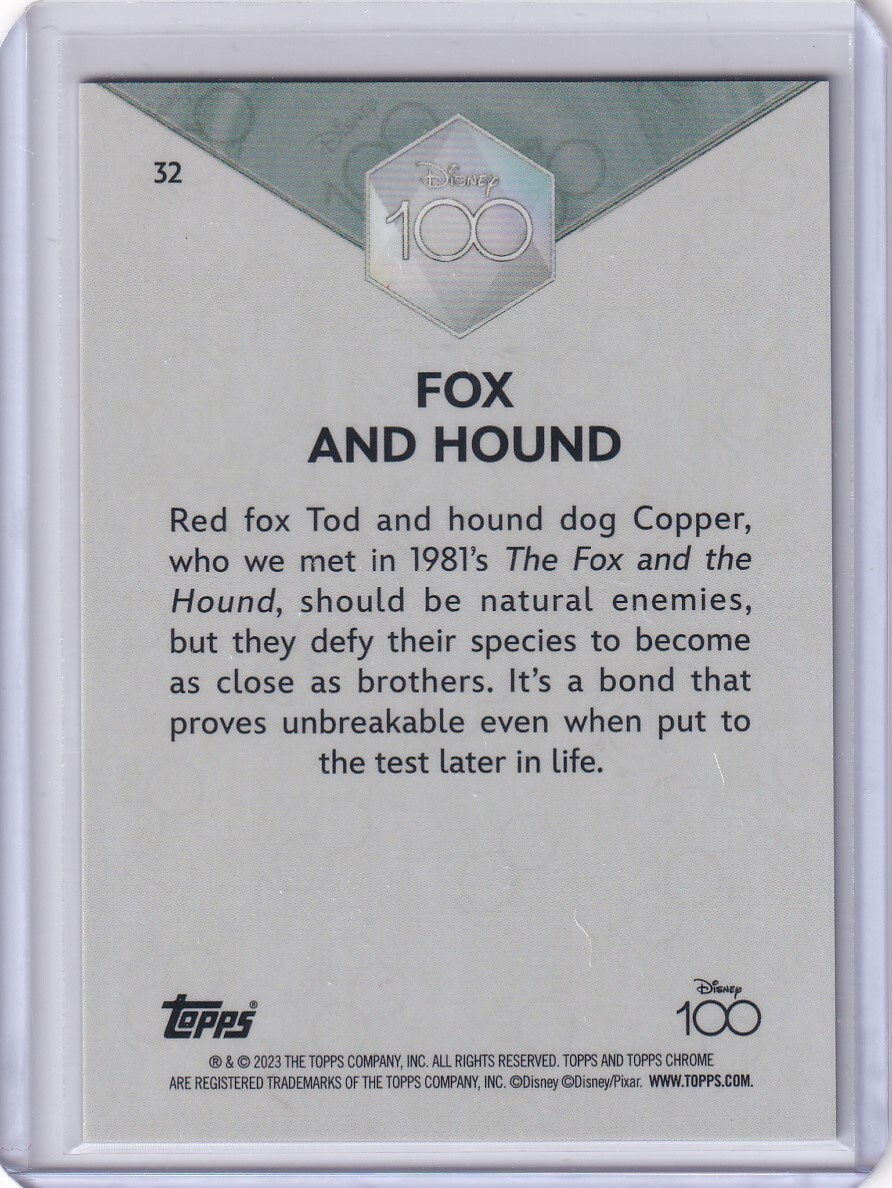 Fox & Hound 2023 Topps Chrome Disney 100 Years $1.50 SHIPPING | eBay