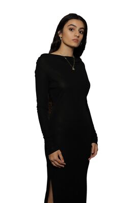 cream knitted bodycon dress Black Faux Suede Lace Up Mini Bodycon Dress  club-l-london-dev