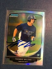 Tampa Bay Rays THOMAS MILONE Signed Chrome Card