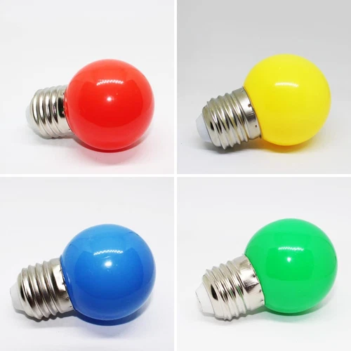 E27 B22 farbige LED Glühbirnen Lampe Dekor 1W G45 rot gelb blau weiß AC220V - Picture 5 of 19