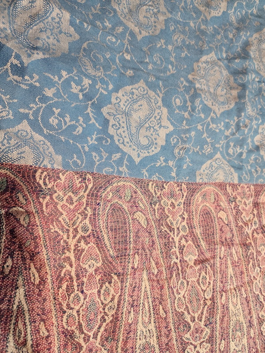 SAM WELL PASHMINA Scarf Wrap Shawl 100% CASHMERE Pink Blue Paisley