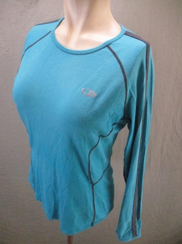 Женский спортивный топ Icebreaker GT размер M синий мериносовая шерстяная смесь с длинным рукавом 895 - Изображение 3 из 4