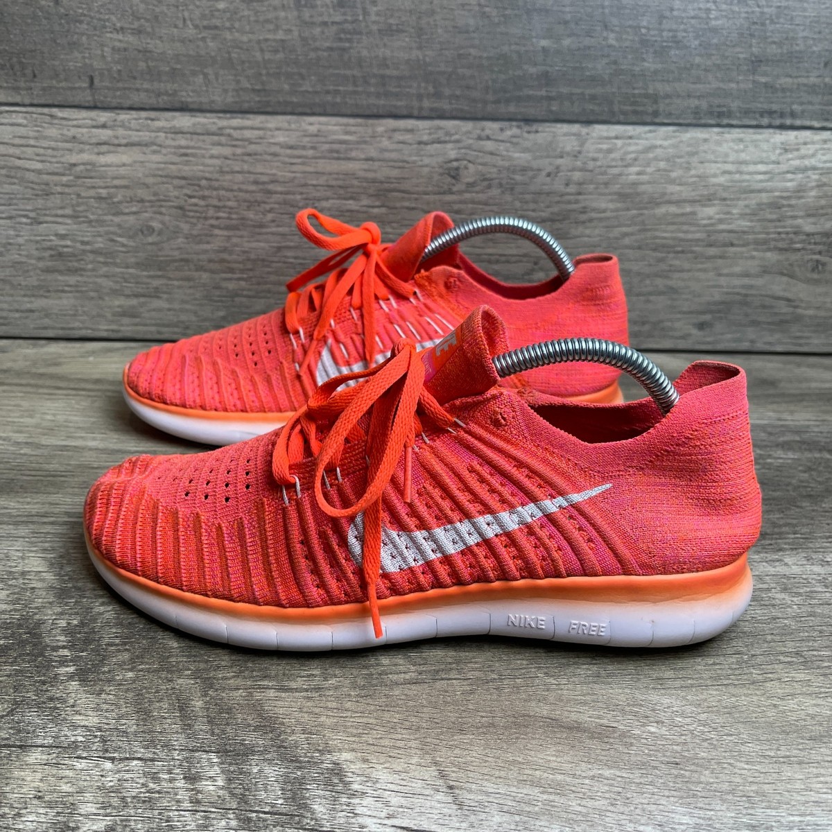 Nike Free RN Flyknit 831070-801 Women's 10 Running Shoes Hyper