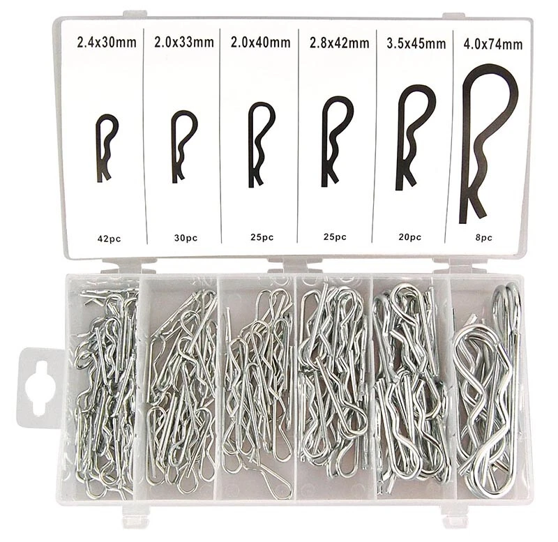 Tifler Splinte Sortiment 150 Federsplinte in 6 Größen, Federstecker, Splint Set - Bild 4 von 4