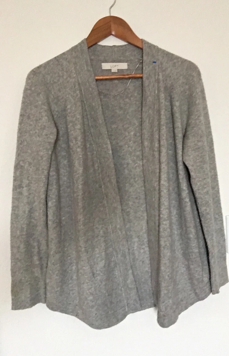 ANN TAYLOR LOFT CARDIGAN SWEATER LIGHT GRAY SIZE MEDIUM WOMENS eBay