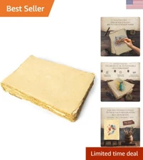 Blank Vintage Handmade Deckled Edge Paper | 75 Sheets of Recycled Cotton Pape...