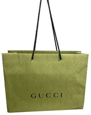Authentic GUCCI Large Shopping Gift Bag Green Brocade Design 19"L x 14"H x 6.5  W