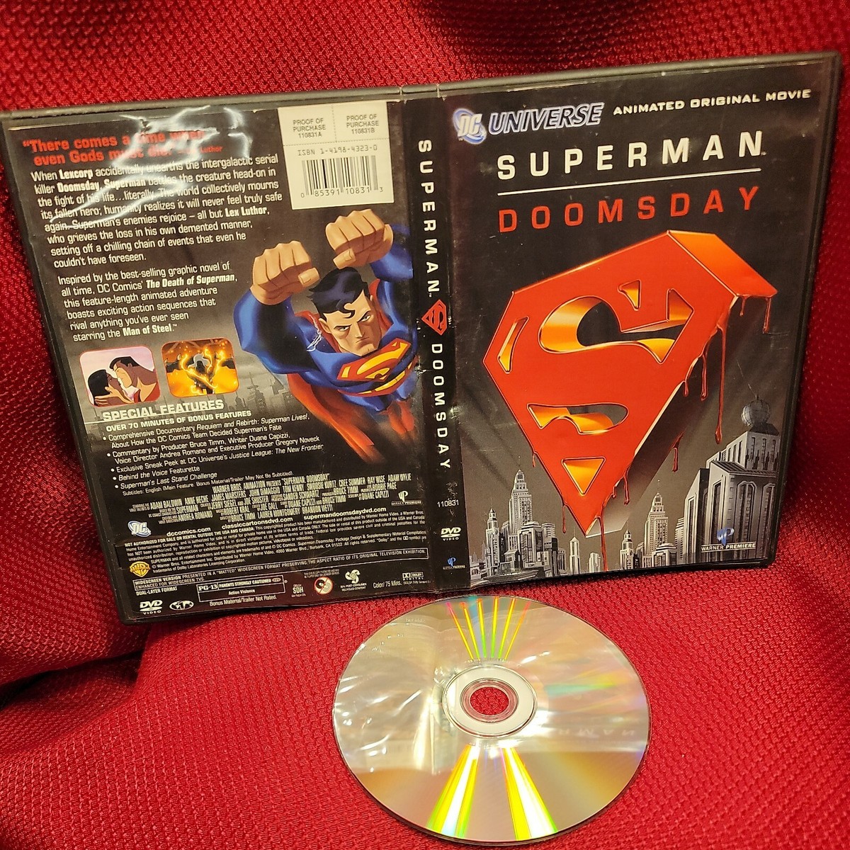 SUPERMAN DOOMSDAY dc comics DVD movie widescreen ANIMATED