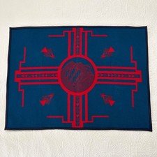 RARE Pendleton Made in USA Wool Hot Air Balloon Blanket, Red / Blue (32