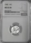 1940-P  10C  MERCURY SILVER DIME  "FULL BANDS"  NGC MS65 FB #8345183-072
