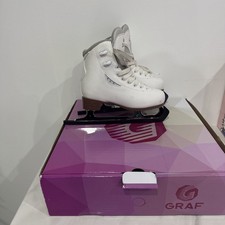 Super Zustand!  Graf Bolero Gold Eis Eiskunstlauf Schlittschuhe Größe EU 31 / UK 12,5 Jr