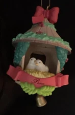 National Rennoc Peace Bird dove Love Nest house 1991 xmas Ornament Bell Garland