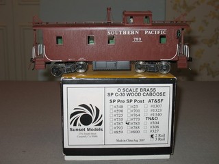 Sunset 3rd Rail O scale brass SP C 30 wood caboose