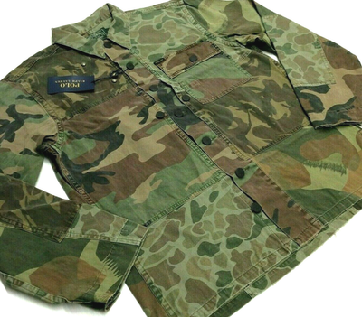 Polo Ralph Lauren Patchwork Military Army Camo Distressed Fatigue