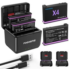 3Slot Battery Charger Fits Insta360 X4 Action Camera Charging Hub