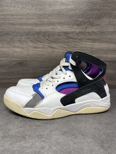 Nike Air Flight Huarache Zapatos Para Hombres Talla 9.5 PRM QS Tenis Blanco Púrpura Azul