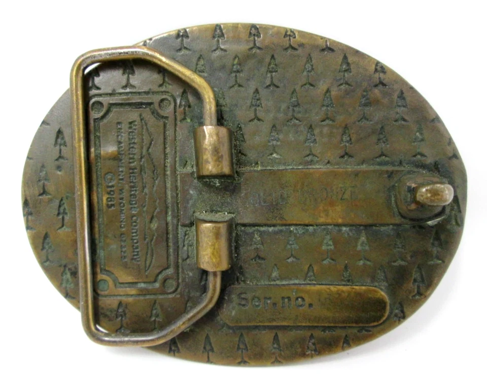 Fivela de cinto vintage do Serviço Florestal dos EUA Departamento de Agricultura bronze maciço década de 1980 - Imagem 2 de 4