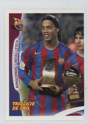 2005 Panini Super Barca Tridente de Oro Lionel Messi Ronaldinho Samuel Eto'o c4m