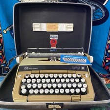 Smith-Corona Blue Galaxie Twelve 12 Vintage Typewriter w/ Manual & Case !READ! thumbnail