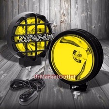 6 Round Black Body Housing Yellow Fog Lightsuper 4x4 Offroad Guard Work Lamp