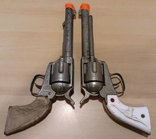 Pair Of Vintage Nichols Stallion 45 Toy Cap Guns Parts Or Repair