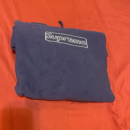 Felpa con cappuccio Supreme Kaws Chalk Box logo SS21 Navy M