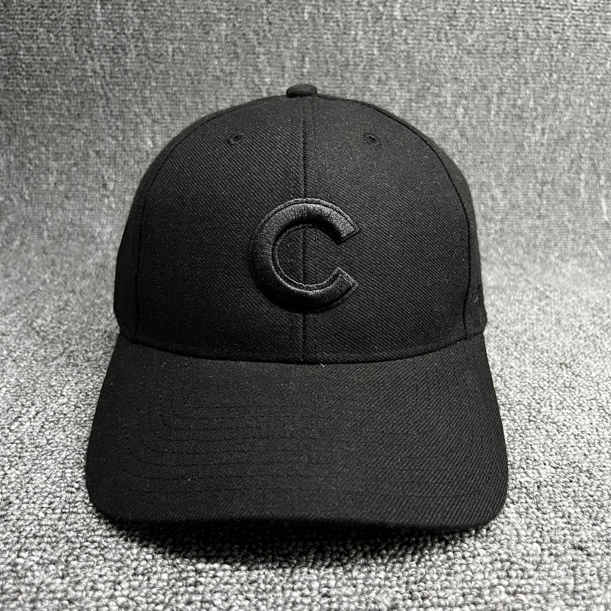 New '47 Brand Chicago Cubs Clean Up Adjustable Hat Black Tonal C Logo Cap