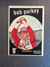 1959 Topps - Bob Purkey #506 - Cincinnati Reds - Gray Back - EX/EX+