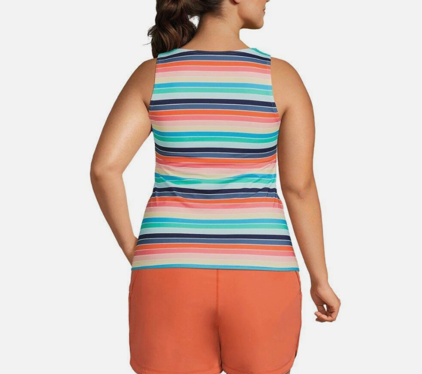 Land's End Women's 18 Chlorine Resistant High Neck Tankini Swim Top