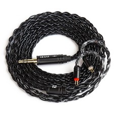 KBEAR ST12 Plus 2M Black IEM Cable 3.5mm 2-Pin, 8-Strand 4N OFC Copper