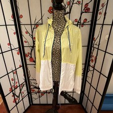 Columbia Women's Hooded Full Zip Colorblock Windbreaker Jacket L KL3010