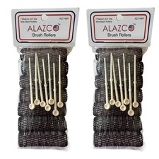 ALAZCO 14 pc Vintage Style Hair Roller Medium BRUSH ROLLERS PINS Mesh Hair