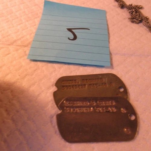 VINTAGE WW2 ERA US MILITARY  DOG TAGS RICHARD CHUNG 2 DIFFERENT TYPES