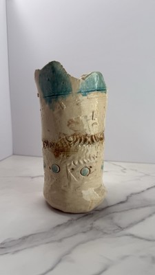 Handmade Studio Pottery Vase - Abstract Organic Form -Signed  Andrea S  12  Tall
