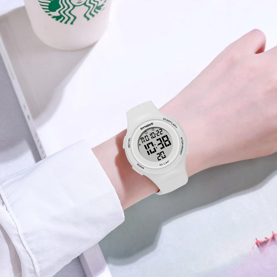 Hombres Mujeres Relojes Electrónicos Deportes Impermeables Relojes Pantalla LED Relojes Regalo Foto 2 de 4