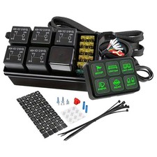 6 Gang Schalter Panel 12V Circuit Control Relais System Smart Schaltpanel Kit DE