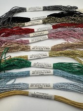 Christopher Needlepoint Metallic Thread For #12 Mesh- 12 Skeins, 4 Yds/each-NOS