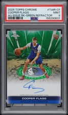 Cooper Flagg 25/26 Topps Chrome Green Refractor Auto RC Low #/99 PSA 9 Mint