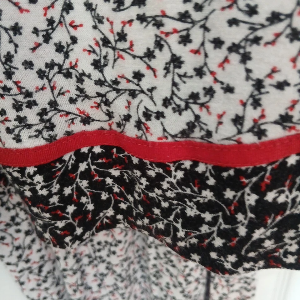 Ellen Tracy Womens PJ Set Sz 1X Long Sleeve Scoop Neck Black/Red/White - Image 4 of 4