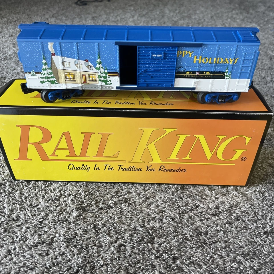 ✅MTH RAILKING HAPPY HOLIDAYS BOX CAR TRAIN 30-74356! CHRISTMAS New In Box - Image 3 of 4