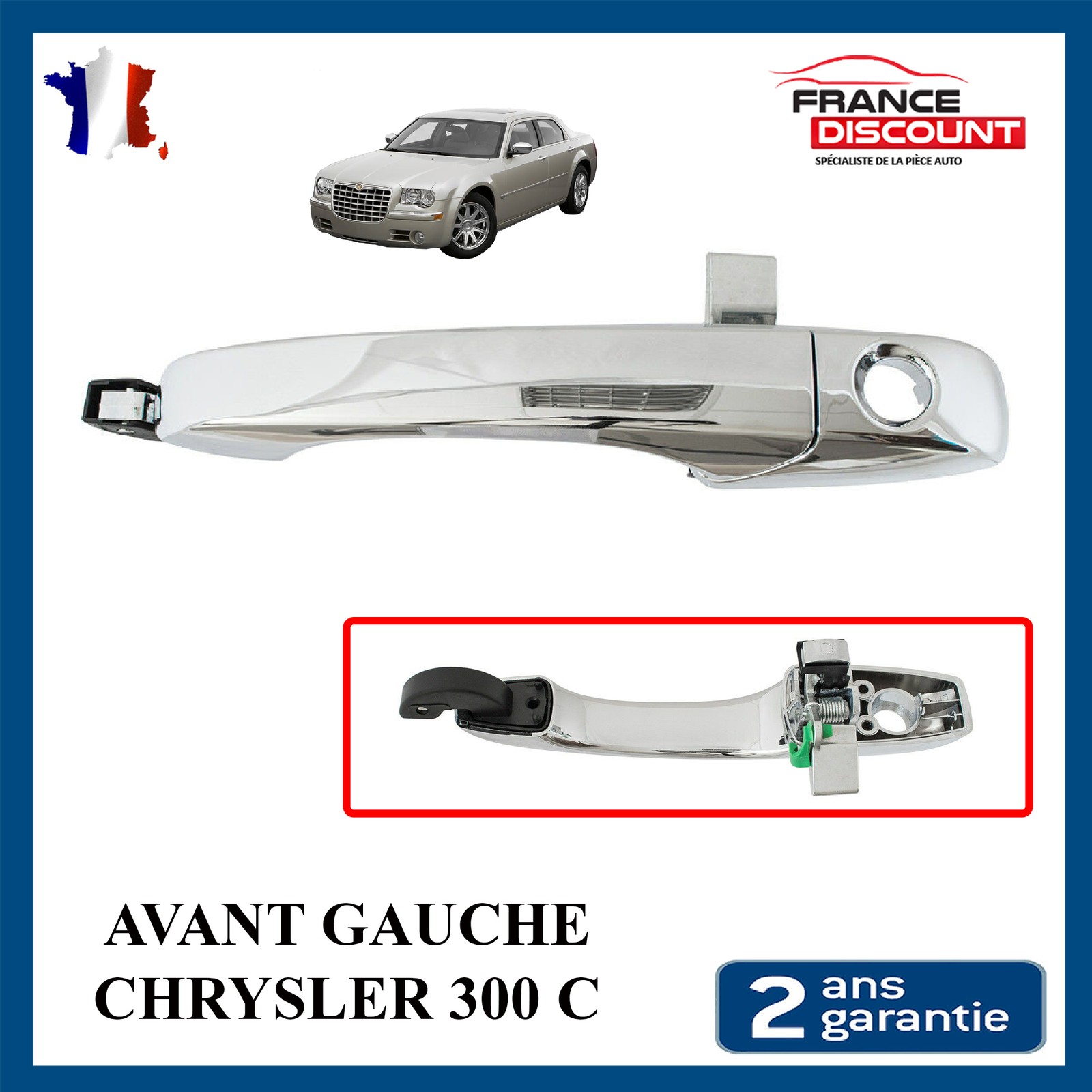 Poignée de porte avant gauche Chrysler 300C extérieure de remplacement 4589009AD 4589009AG