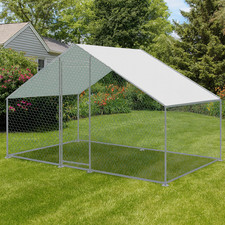 2x3m WALK IN CHICKEN RUN COOP LARGE OUTDOOR PEN METAL DUCK HEN POULTRY CAGE SHED