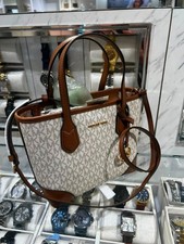 Michael Kors XS Extra Small Handbag Purse Tote Bag Vanilla MK Signature Shoulder