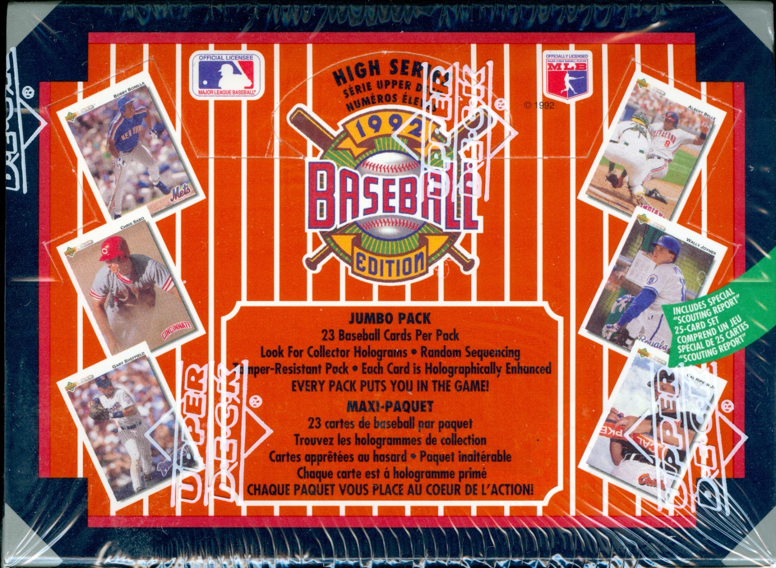 1992 Upper Deck High Series Baseball Factory Sealed Jumbo Box *RARE CANADA BOX*