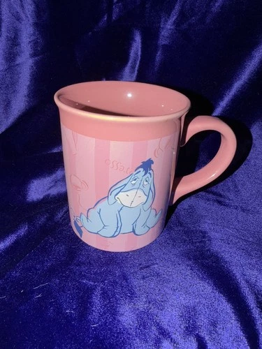 DISNEY STORE EEYORE "Singin' the Blues" Pink 16 oz COFFEE MUG